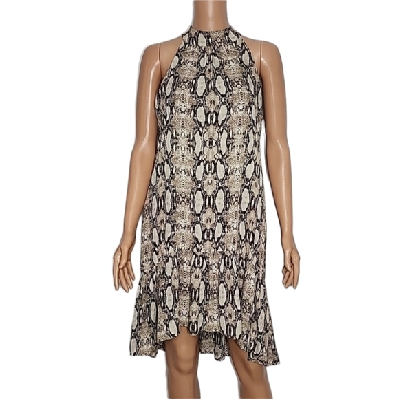 Veronica M pharell hi lo dress‎  snake print Sleeveless beige/Black Size S Small - Picture 1 of 12